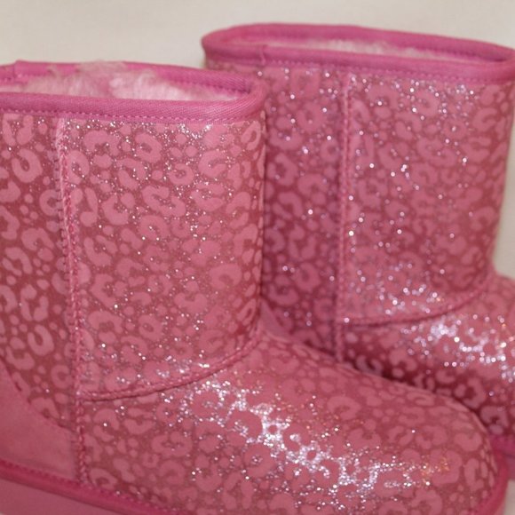 NIB UGG WOMEN'S PINK METALLIC LEOPARD‎ BOOTS 6 - Picture 6 of 10